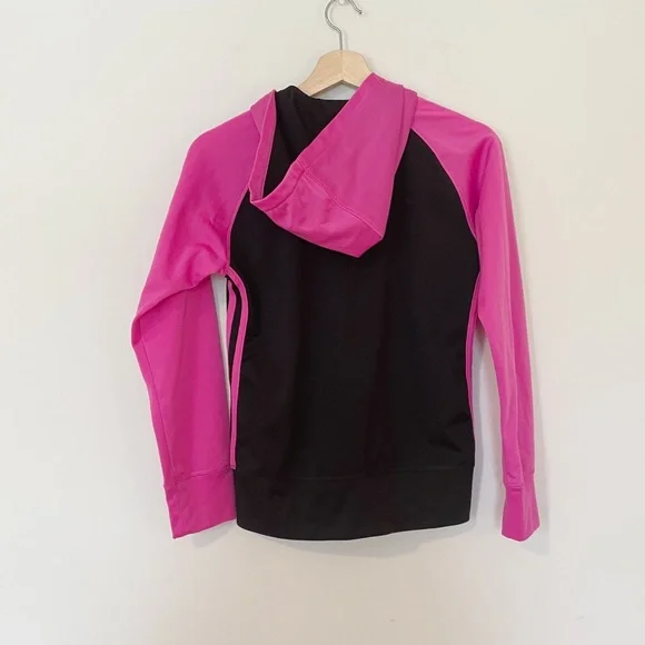 Adidas • Girl’s Black & Pink Hooded Zip Up - Picture 5 of 5